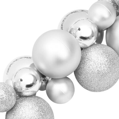 vidaXL Guirlande de Noël avec boules argenté 175 cm polystyrène