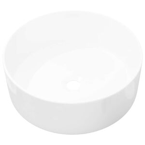 vidaXL Lavabo ronde C&eacute;ramique Blanc 40 x 15 cm