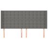 vidaXL Tête de lit avec oreilles Gris foncé 183x16x118/128 cm Tissu