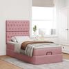 vidaXL Cadre de lit ottoman avec matelas rose 100x200 cm velours