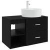 vidaXL Ensemble de mobilier de salle de bain 2 pcs Ch&ecirc;ne noir