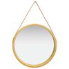 vidaXL Miroir mural avec sangle 60 cm Dor&eacute;