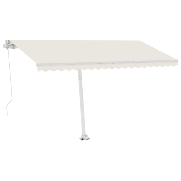 vidaXL Auvent manuel rétractable sur pied 450x350 cm Crème
