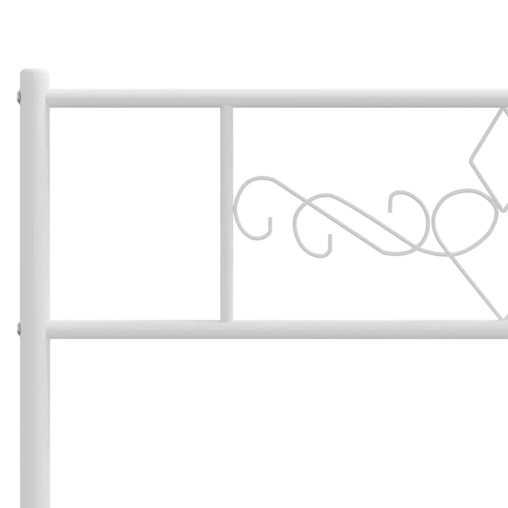 vidaXL Cadre de lit métal sans matelas et tête de lit blanc 135x190 cm