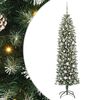 vidaXL Arbre de No&euml;l artificiel slim avec 300 LED Vert et blanc 180 cm