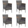 vidaXL Ensemble &agrave; manger de jardin 5 pcs Gris