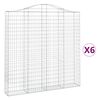 vidaXL Paniers &agrave; gabions arqu&eacute;s 6 pcs 200x30x200/220 cm fer galvanis&eacute;