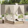 vidaXL Transat double R&eacute;glable Beige 205 x 129 x 200 cm polyrotin