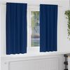 vidaXL Rideaux occultants avec anneaux 2 pcs Bleu fonc&eacute; 175 x 140 cm