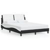 vidaXL Cadre de lit avec LED sans matelas Zadar noir et blanc 140x190 cm