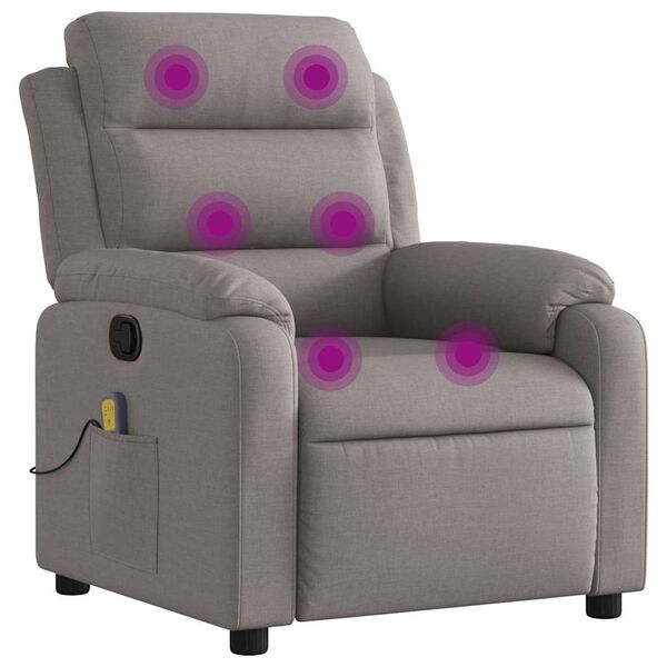 vidaXL Fauteuil de massage inclinable Taupe Tissu