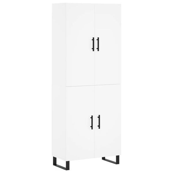 vidaXL Buffet haut Blanc 69,5x34x180 cm Bois d'ing&eacute;nierie