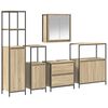 vidaXL Ensemble de mobilier de salle de bain avec &eacute;tag&egrave;re 5 pcs Beige