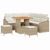 vidaXL Ensemble de canap&eacute; de jardin 8 pc Beige polyrotin