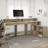 vidaXL Bureau avec lumières LED chêne sonoma bois d'ingénierie