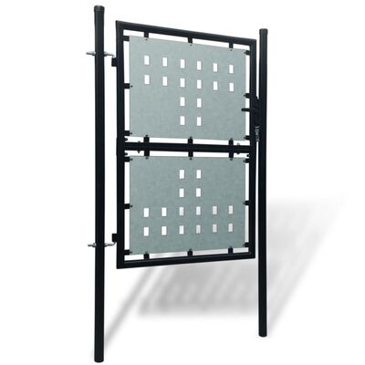 vidaXL Portail simple de clôture Noir 100x200 cm