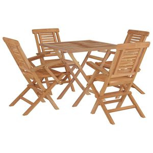 vidaXL Ensemble &agrave; manger de jardin 5 pcs Bois de teck massif
