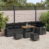 vidaXL Ensemble de canap&eacute; de jardin 9 pcs Noir polyrotin