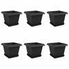 vidaXL Pots de plantes 6 pc Noir Plastique