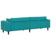 vidaXL Canap&eacute; avec coussin Turquoise 250 x 77 x 76 cm Velours