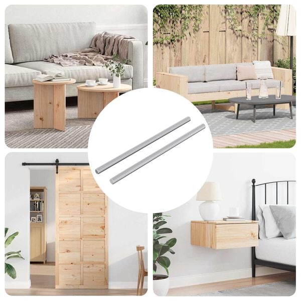 vidaXL Tige filet&eacute;e 2 pcs Argent&eacute; 6 x 135 mm Acier