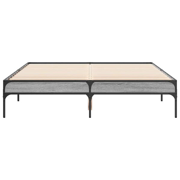vidaXL Cadre de lit sans matelas sonoma gris 120x190 cm