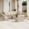 vidaXL Salon de jardin avec coussins 14 pcs beige r&eacute;sine tress&eacute;e