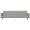vidaXL Canap&eacute;-lit &agrave; 2 places avec tabouret Gris clair Tissu microfibre