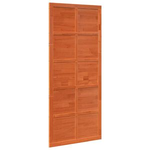 vidaXL Porte de grange 90 x 2,5 x 208 cm Bois de pin massif Brun cire