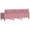 vidaXL Canap&eacute; 3 places avec oreillers d&eacute;coratifs rose 210 cm velours