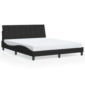 vidaXL Cadre de lit sans matelas Hanko noir 160x200 cm velours