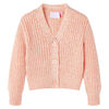 vidaXL Cardigan pour enfants tricot&eacute; rose m&eacute;lang&eacute; 128