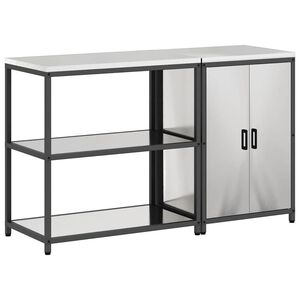 vidaXL Ensemble de rangement cuisine HATTEM 2 pc Argent&eacute;