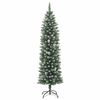 vidaXL Sapin de Noël artificiel mince avec support 180 cm PVC