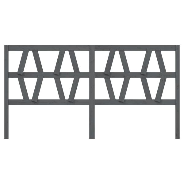 vidaXL T&ecirc;te de lit Gris 206x4x100 cm Bois massif de pin