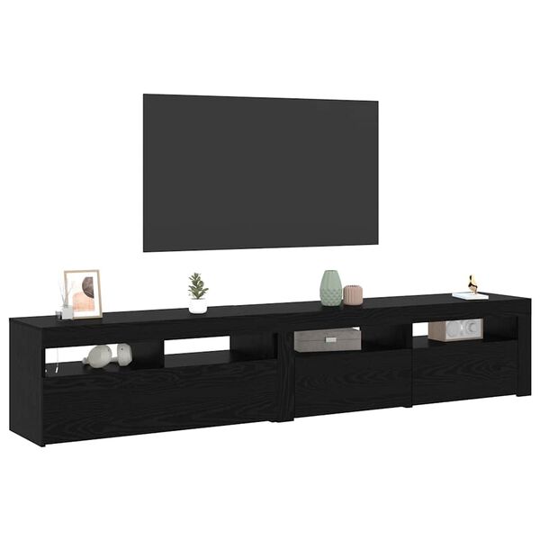 vidaXL Meuble TV 2 pcs Ch&ecirc;ne noir 210 x 35 x 40 cm Bois d'ing&eacute;nierie