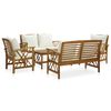 vidaXL Salon de jardin 5 pcs avec coussins Bois d'acacia solide