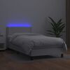 vidaXL Sommier &agrave; lattes de lit avec matelas et LED Blanc 90x200cm