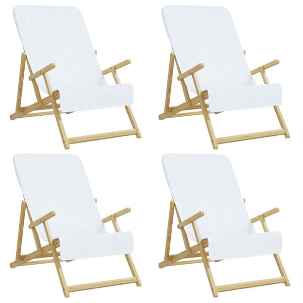 vidaXL Serviettes de plage 4 pcs blanc 60x135 cm tissu 400 GSM