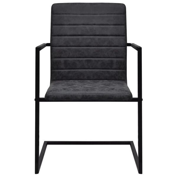 vidaXL Chaises à manger cantilever lot de 6 noir similicuir