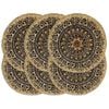 vidaXL Napperons 6 pcs Bleu fonc&eacute; 38 cm Rond Jute