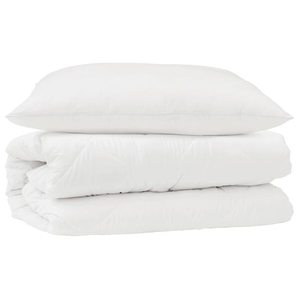 vidaXL Ensemble de Duvet avec oreiller 2 pcs Blanc Microfibre