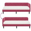 vidaXL Cadre de lit d'angle avec matelas Bordeaux 90 x 200 cm Velours