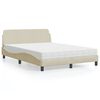 vidaXL Lit avec matelas Dover cr&egrave;me 140x200 cm tissu