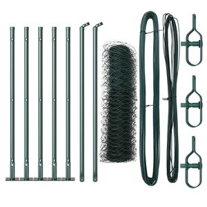 vidaXL Cl&ocirc;ture hexagonale avec base en b&eacute;ton 10 x 0,4 m Vert Maille