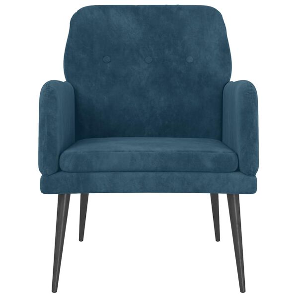 vidaXL Fauteuil Bleu 62x79x79 cm Velours