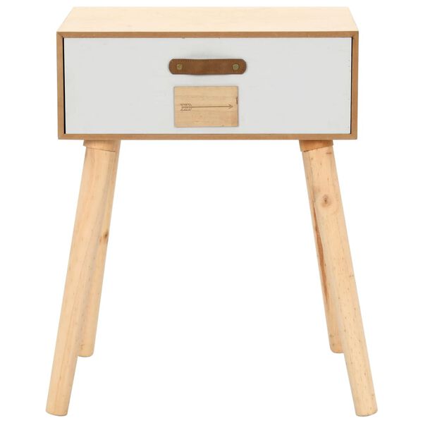 vidaXL Table de chevet avec 1 tiroir 44x30x58,5 cm Bois de pin massif
