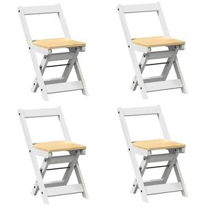 vidaXL Chaises pliantes 4 pi&egrave;ces &laquo; Corona &raquo; en pin massif blanc