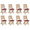 vidaXL Chaises pliables d'ext&eacute;rieur et coussins lot de 8 Bois d'acacia
