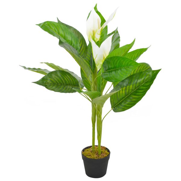 vidaXL Plante artificielle Anthurium avec pot Blanc 90 cm